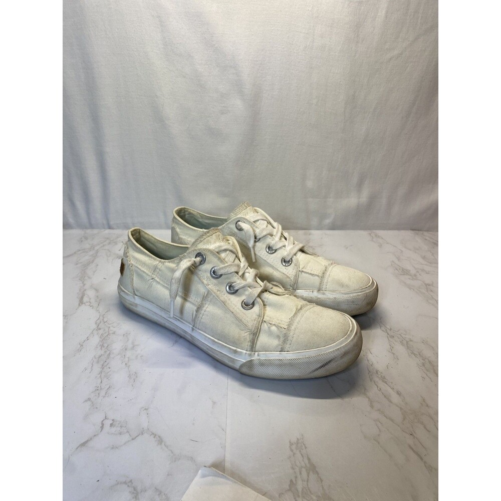 Blowfish Womens Malibu Maxine White Cotton Canvas Low Top Size 9 Slip On Shoes